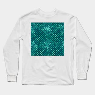 Weave Pattern (Teal) Long Sleeve T-Shirt